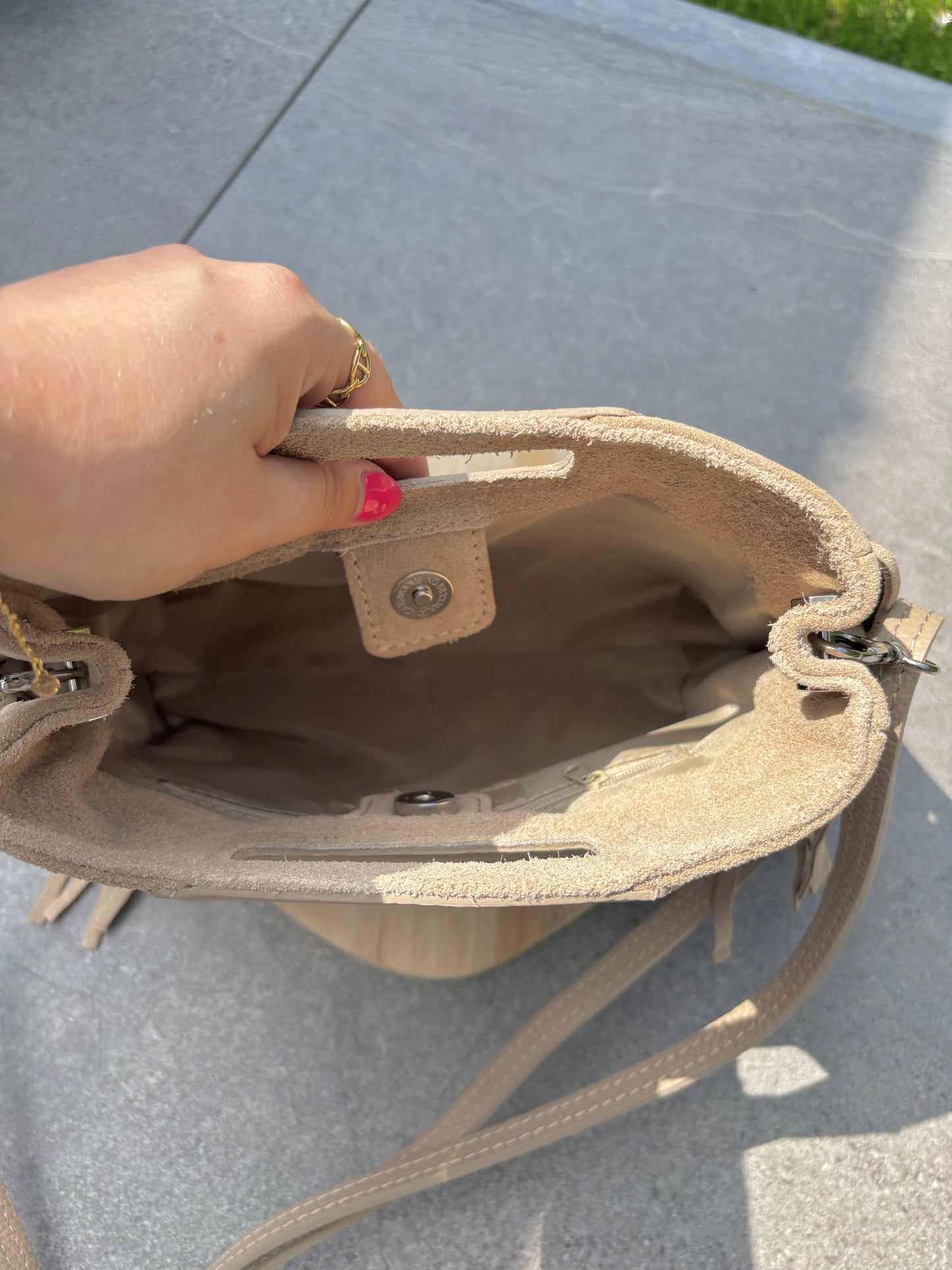 Sac Alya beige daim