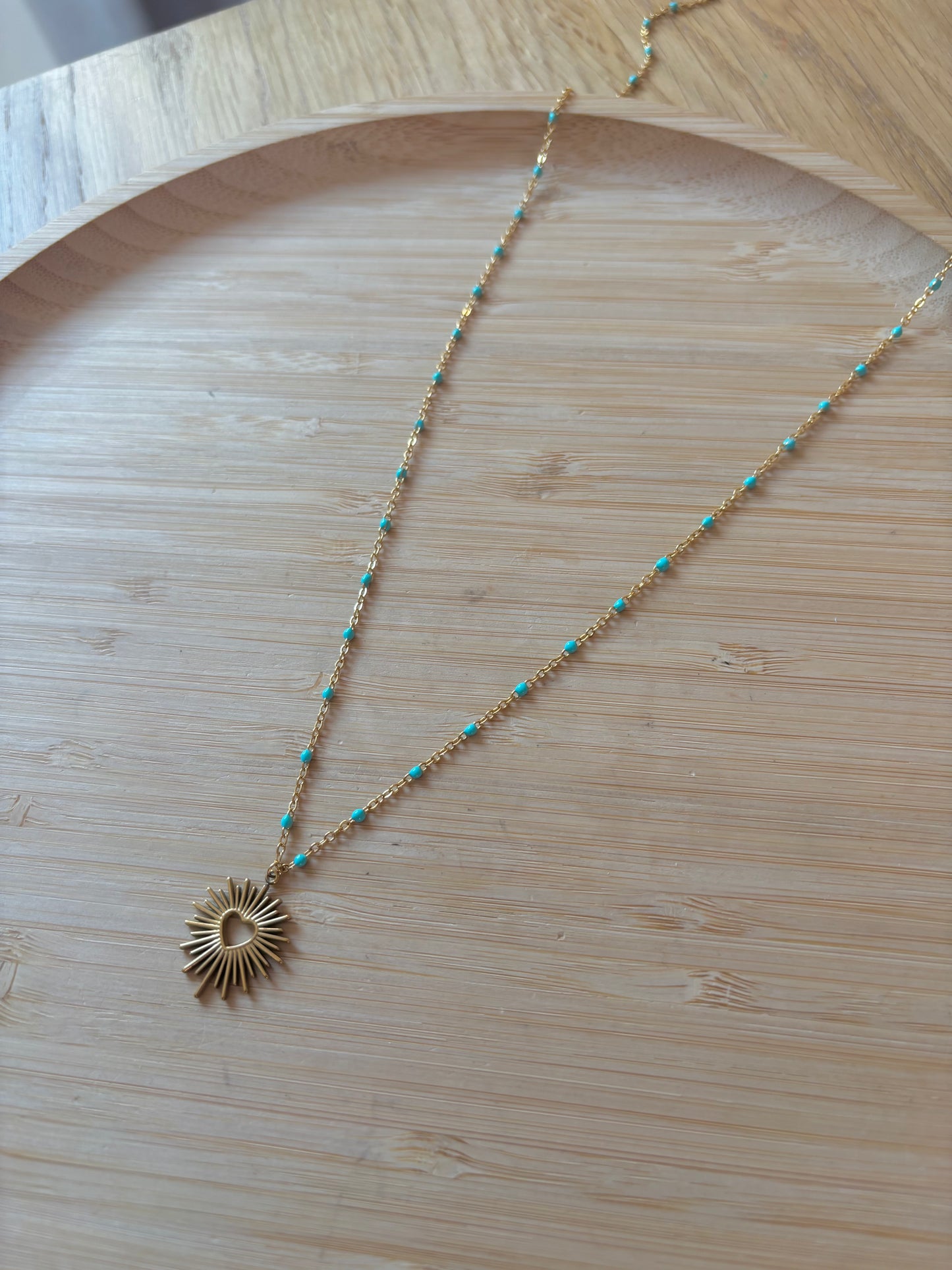 Collier breloque bleu