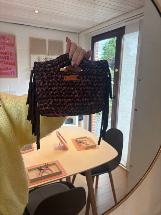 Sac crochet brun