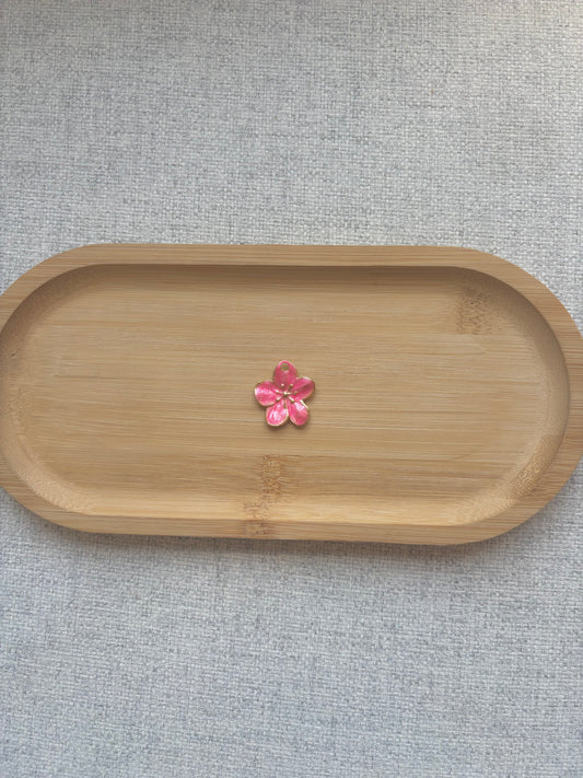 Breloque fleur rose