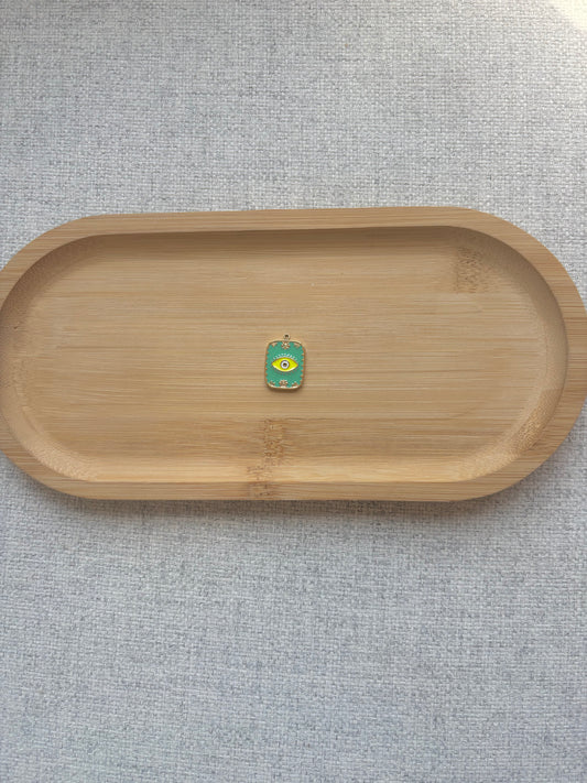 Breloque plaque verte