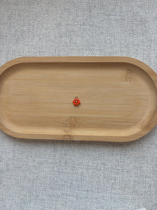Breloque fleur orange