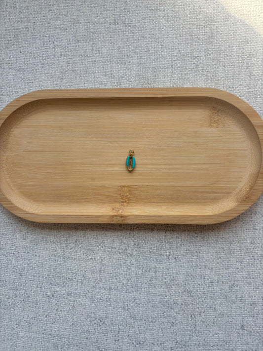 Breloque coquillage bleu