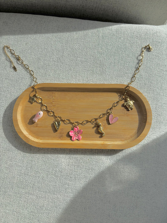 Collier Floral rose