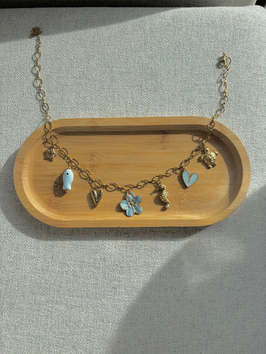 Collier Floral bleu