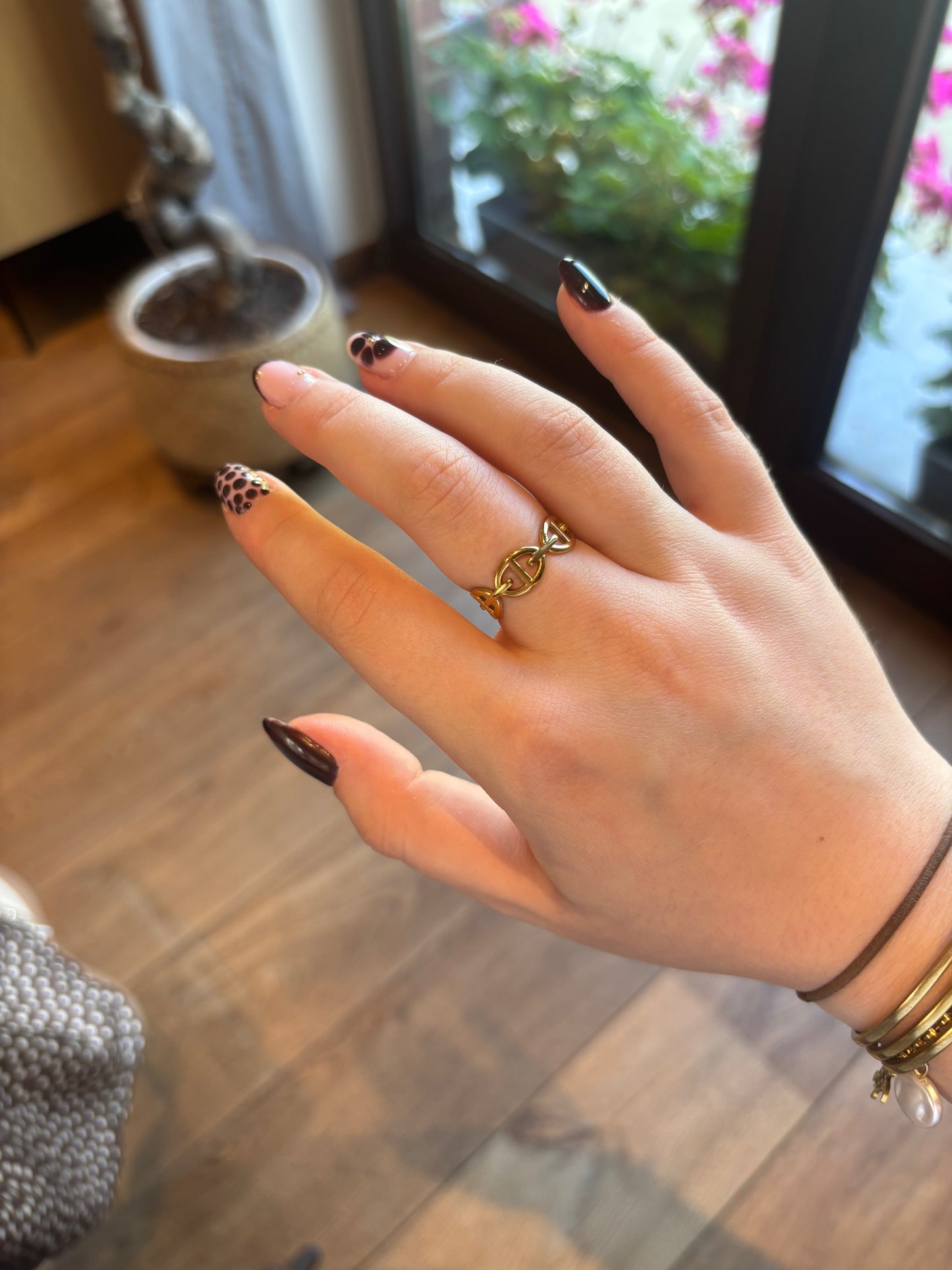 Bague maille marine