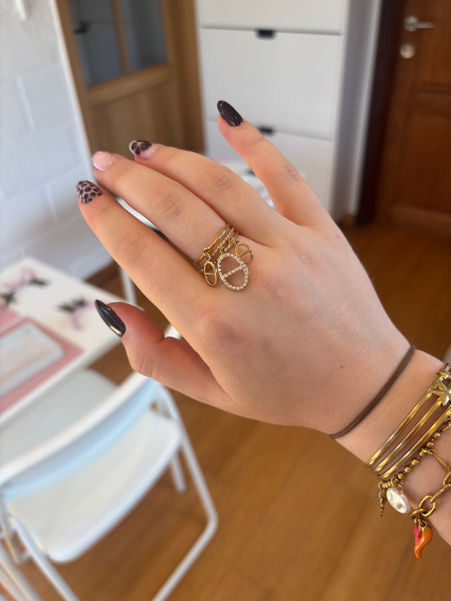 Bague maille marine