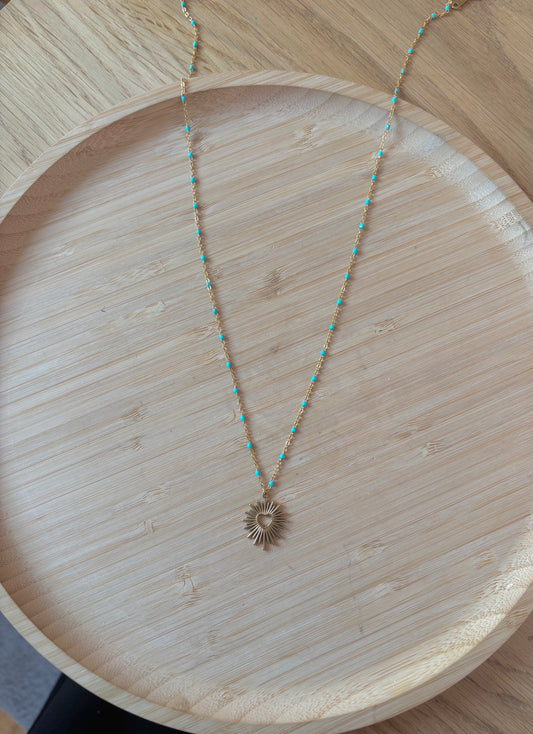 Collier breloque bleu