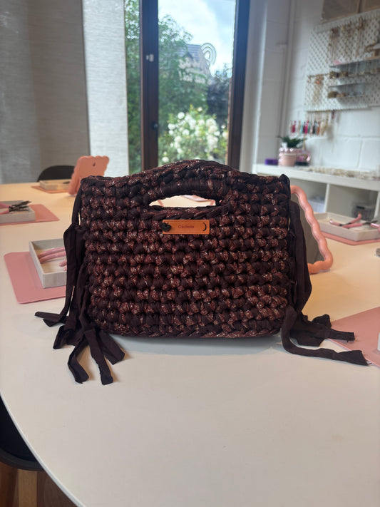 Sac crochet brun