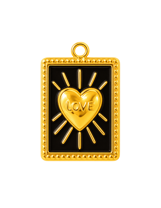 Plaque coeur noir