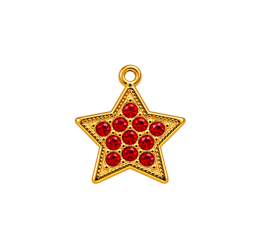 Etoile rouge strass